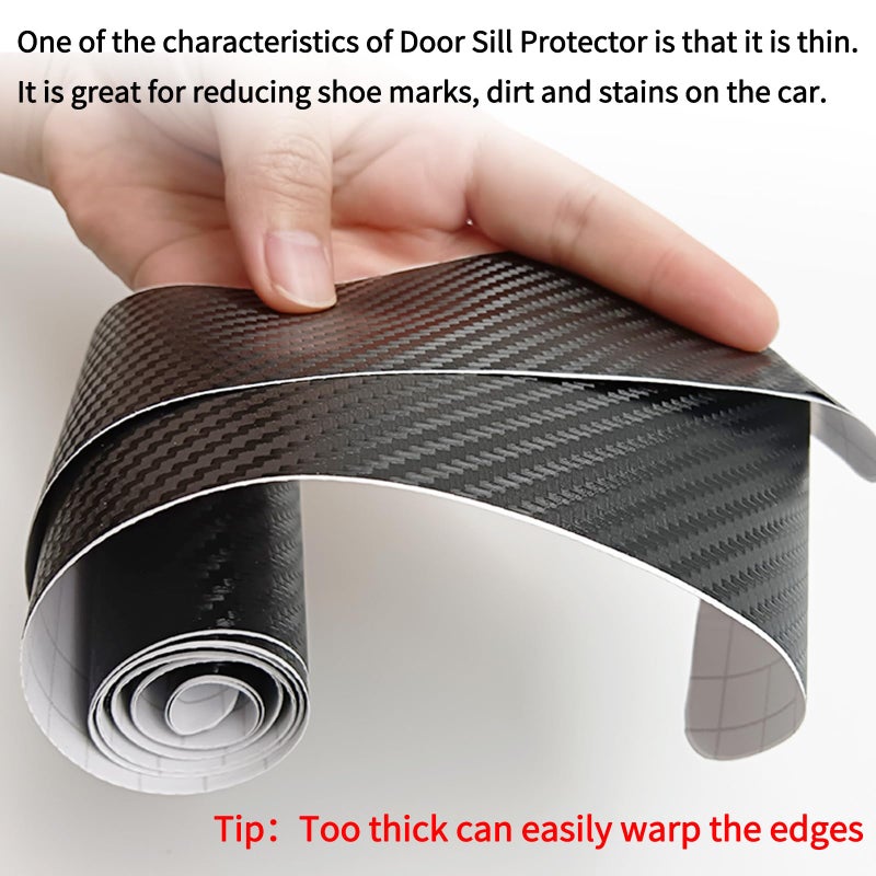 LANZMYAN Car Door Sill Protector,3D Carbon Fiber Anti-Scratch Cover Strips,Universal Scuff Protective Door Threshold Edge Guard Vinyl Sticker for Car Truck SUV(4PCS) - Image 5